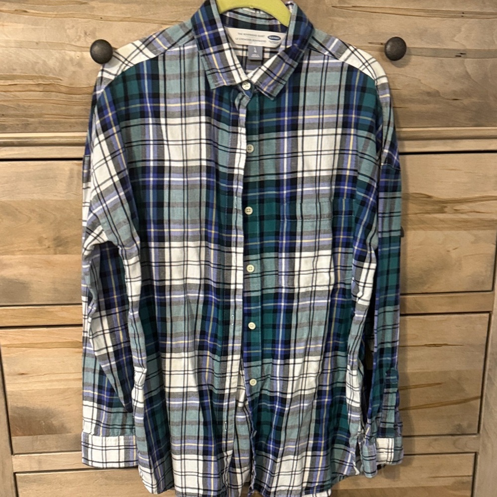 BOGO item Old Navy Plaid Shirt - Blue and Green